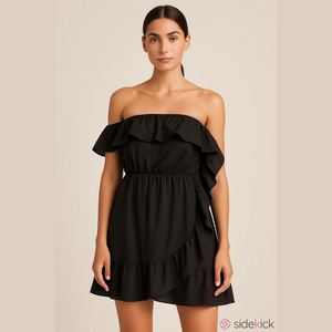 Walter by Walter Baker Black Ruffle Strapless Dress, Size M